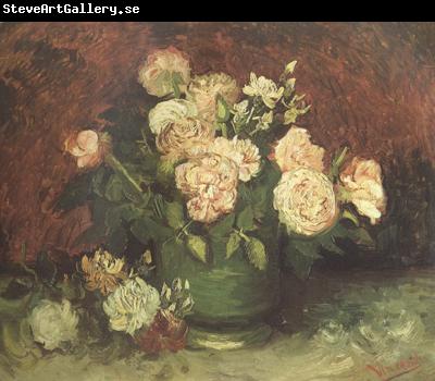 Vincent Van Gogh Bowl wtih Peonies and Roses (nn04)